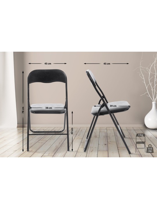 Chaise pliante Félix, noir/noir