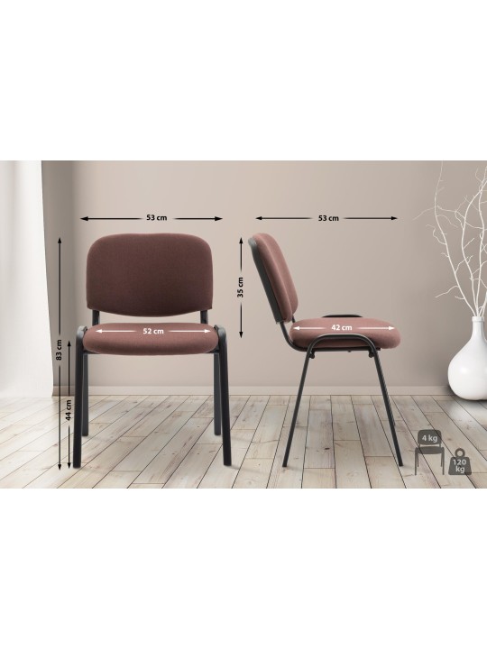 Chaise visiteur Ken V2 en tissu, brun