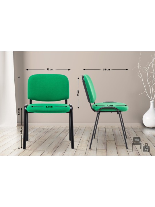 Chaise visiteur Ken V2 en tissu, vert