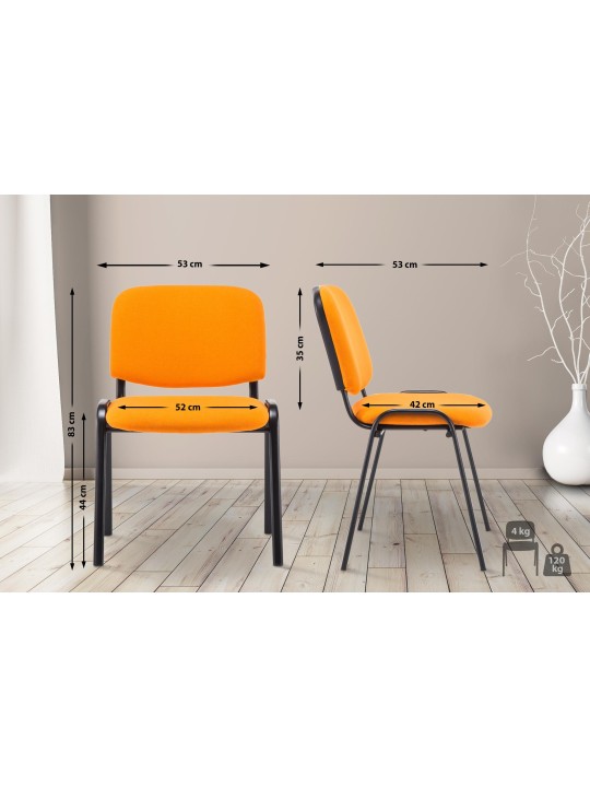 Chaise visiteur Ken V2 en tissu, orange