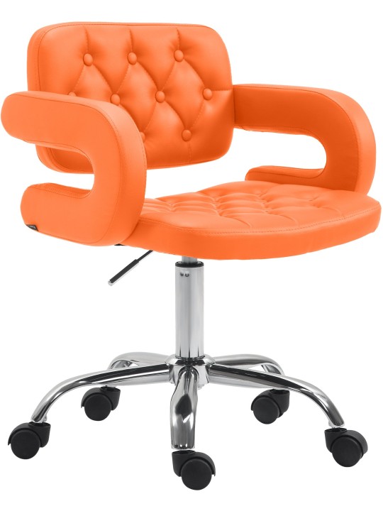 Tabouret de travail Dublin simili cuir, orange Tabouret de travail Dublin simili cuir, orange