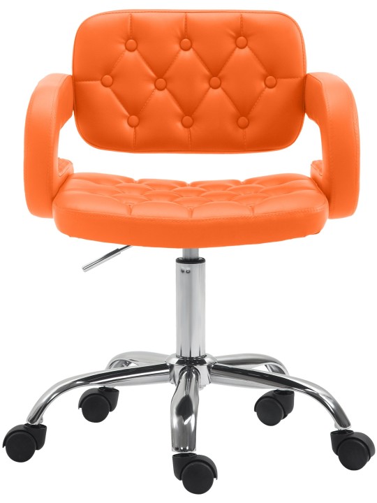 Tabouret de travail Dublin simili cuir, orange Tabouret de travail Dublin simili cuir, orange