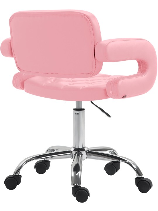 Tabouret de travail Dublin simili cuir, rose