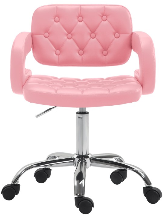 Tabouret de travail Dublin simili cuir, rose