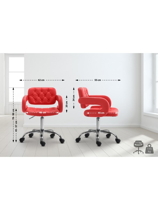 Tabouret de travail Dublin simili cuir, rouge Tabouret de travail Dublin simili cuir, rouge