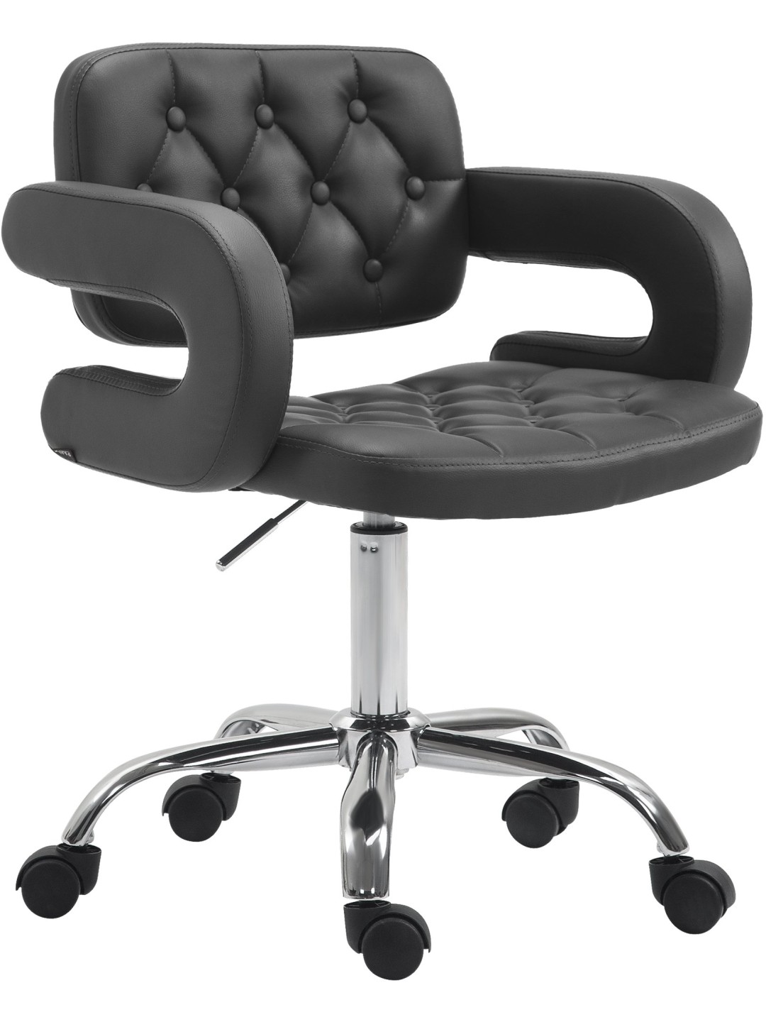 Tabouret de travail Dublin simili cuir, noir