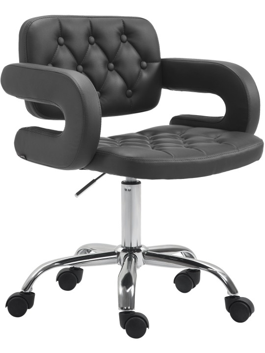 Tabouret de travail Dublin simili cuir, noir Tabouret de travail Dublin simili cuir, noir