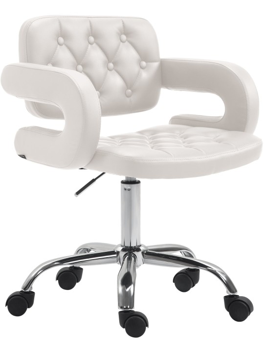 Tabouret de travail Dublin simili cuir, blanc Tabouret de travail Dublin simili cuir, blanc