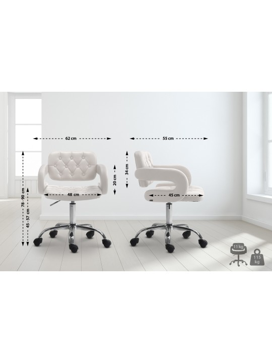 Tabouret de travail Dublin simili cuir, blanc Tabouret de travail Dublin simili cuir, blanc