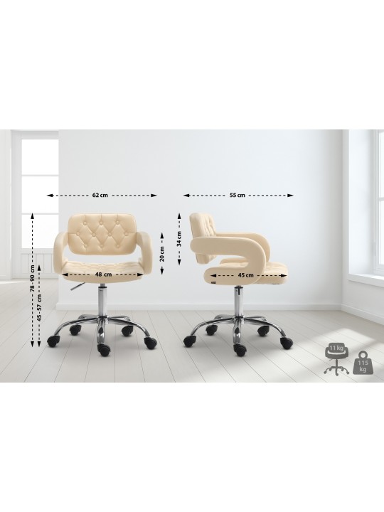 Tabouret de travail Dublin simili cuir, crème Tabouret de travail Dublin simili cuir, crème