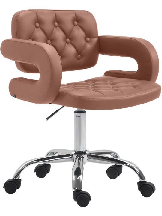 Tabouret de travail Dublin simili cuir, cognac Tabouret de travail Dublin simili cuir, cognac