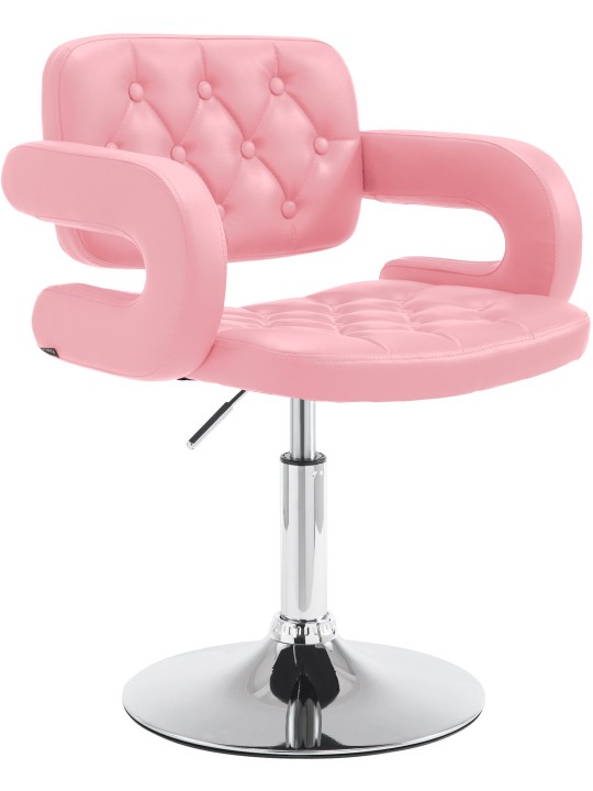 Chaise longue Dublin simili cuir, rose