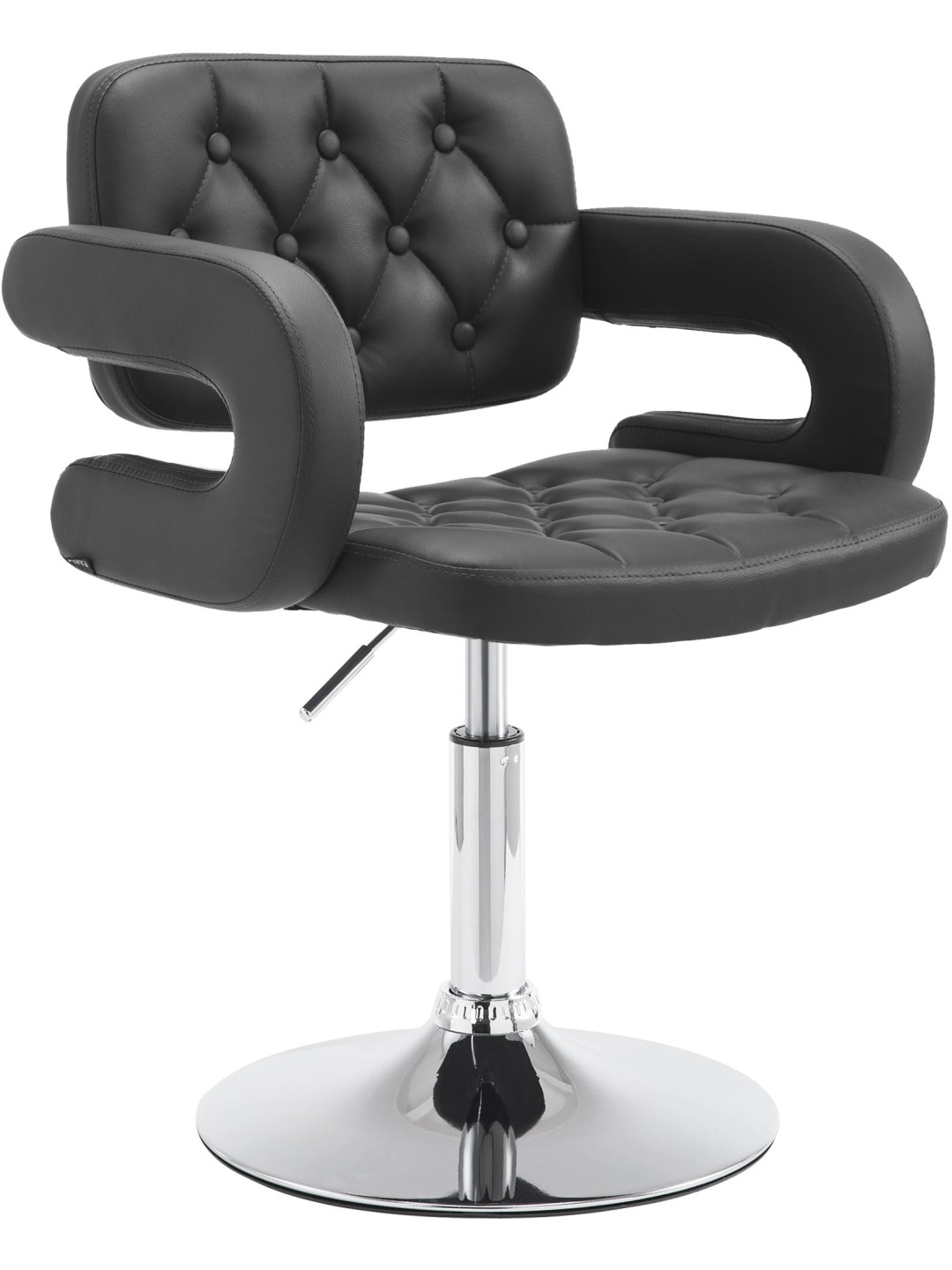 Chaise longue Dublin simili cuir, noir