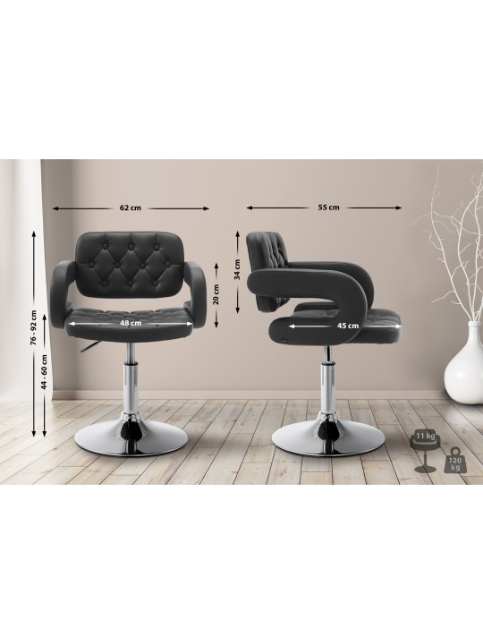 Chaise longue Dublin simili cuir, noir Chaise longue Dublin simili cuir, noir