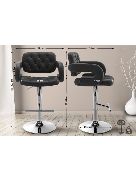 Tabouret de bar Dublin C, noir