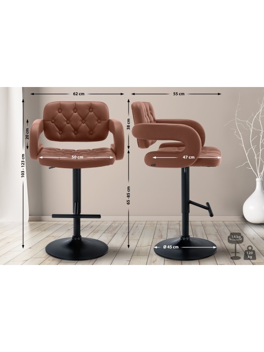 Tabouret de bar Dublin, cognac