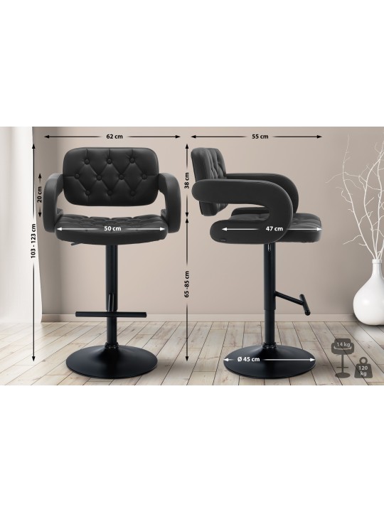 Tabouret de bar Dublin, noir