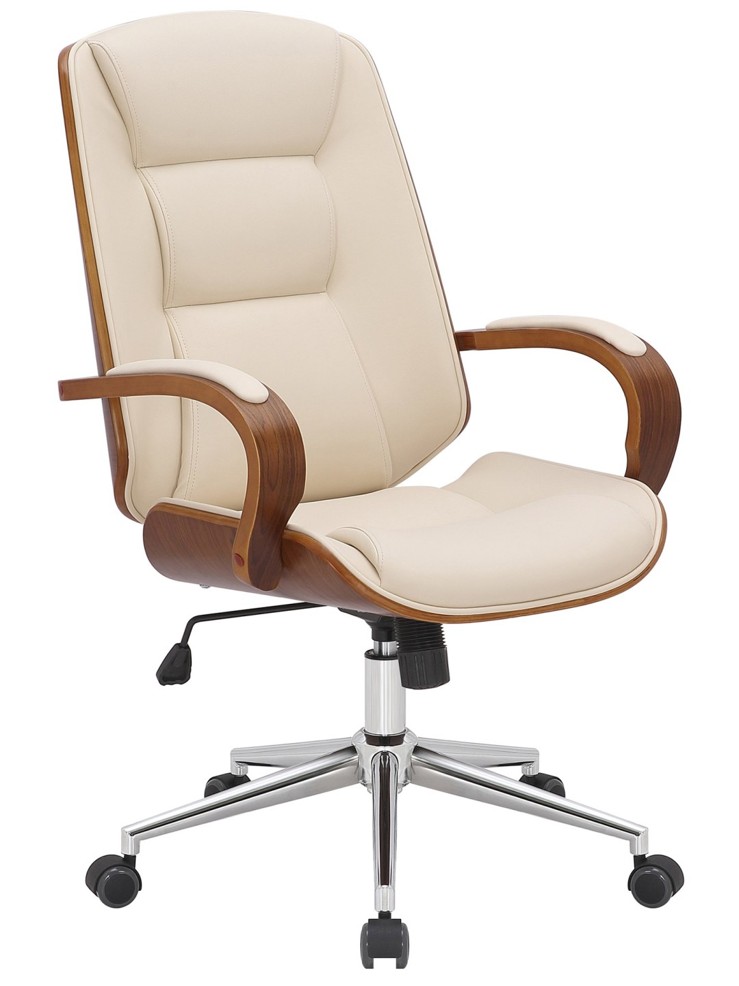 Chaise de bureau Yankton, noyer/crème