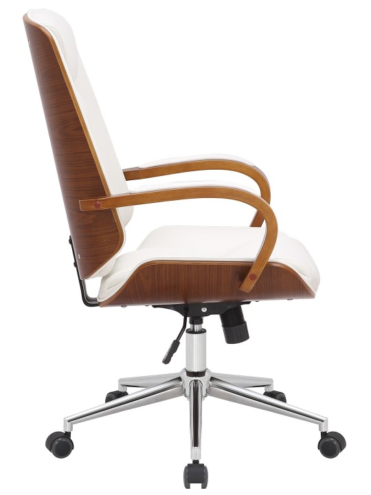 Chaise de bureau Yankton, noyer/blanc