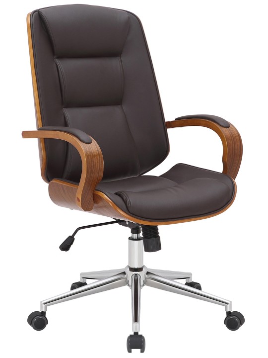 Chaise de bureau Yankton, noyer/brun