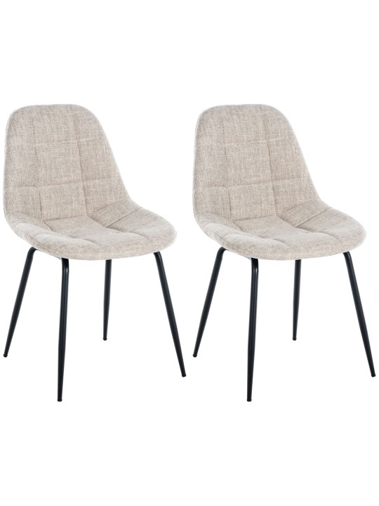 Lot de 2 chaises Tom tissu, crème Lot de 2 chaises Tom tissu, crème