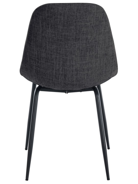 Lot de 2 chaises Tom tissu, gris foncé