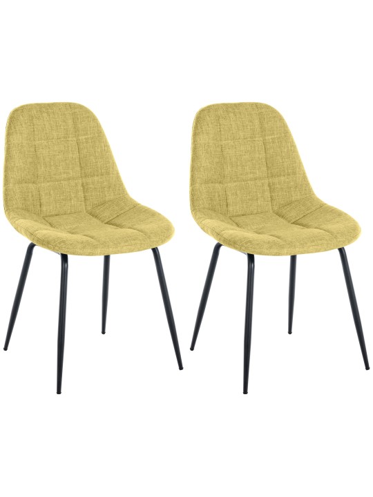 Lot de 2 chaises Tom tissu, vert clair