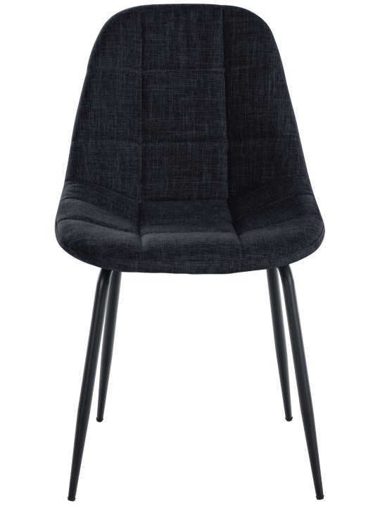 Lot de 2 chaises Tom tissu, noir