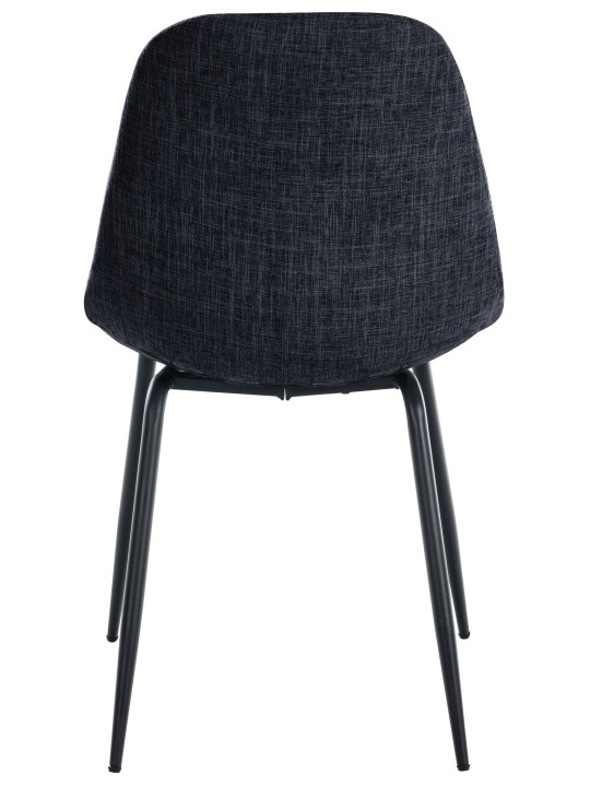 Lot de 2 chaises Tom tissu, noir