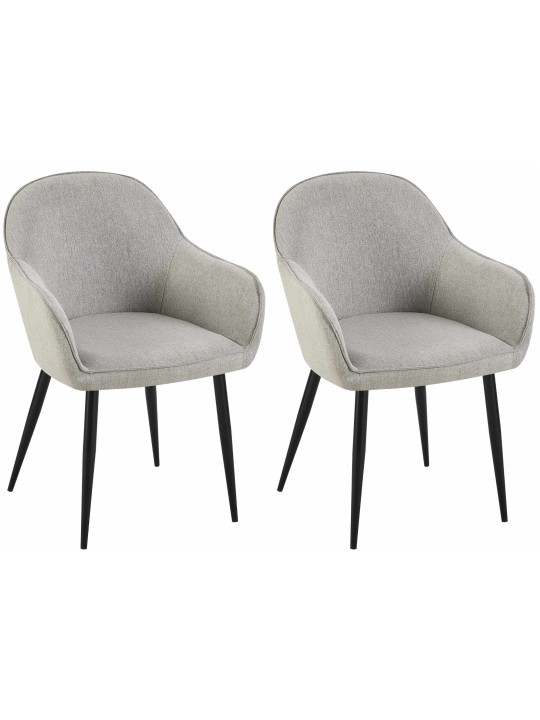 Lot de 2 chaises de salle à manger Boise tissu, gris Lot de 2 chaises de salle à manger Boise tissu, gris