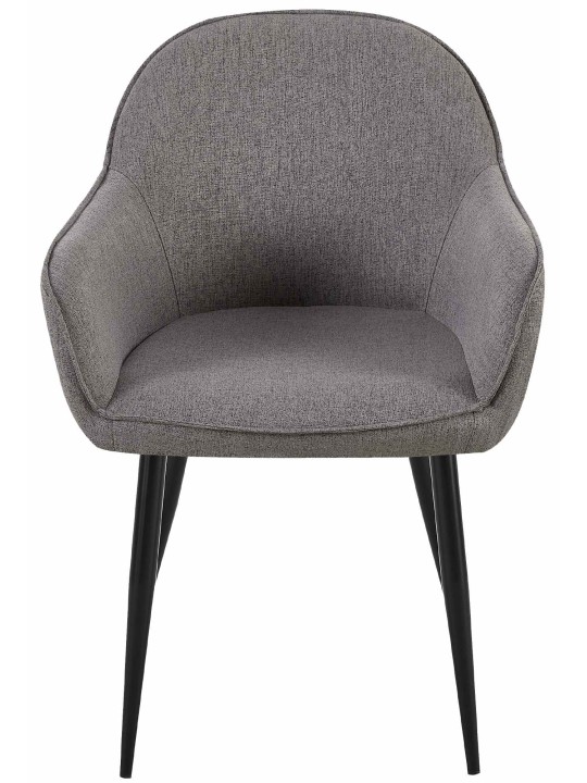 Lot de 2 chaises de salle à manger Boise tissu, gris foncé
