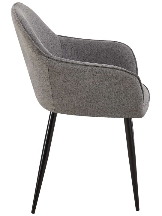 Lot de 2 chaises de salle à manger Boise tissu, gris foncé