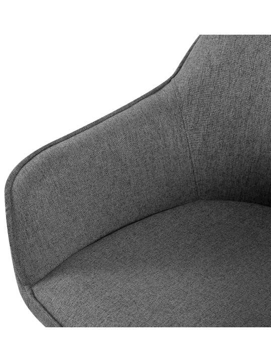 Lot de 2 chaises de salle à manger Boise tissu, gris foncé