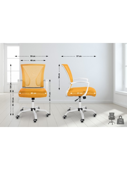 Chaise de bureau Tracy W, jaune Chaise de bureau Tracy W, jaune