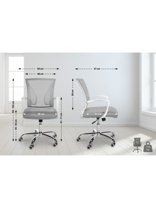 Chaise de bureau Tracy C, gris clair