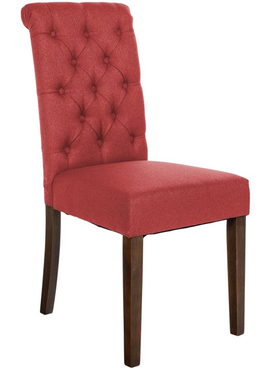 Chaise de salle à manger Lisburn tissu, rouge