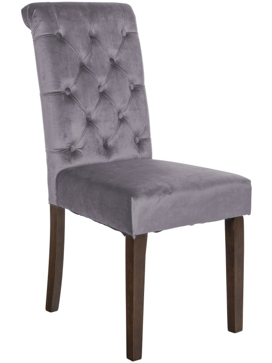 Chaise de salle à manger Lisburn velours, gris foncé Chaise de salle à manger Lisburn velours, gris foncé