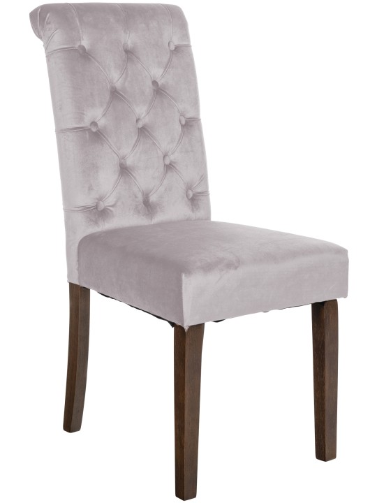 Chaise de salle à manger Lisburn velours, gris Chaise de salle à manger Lisburn velours, gris