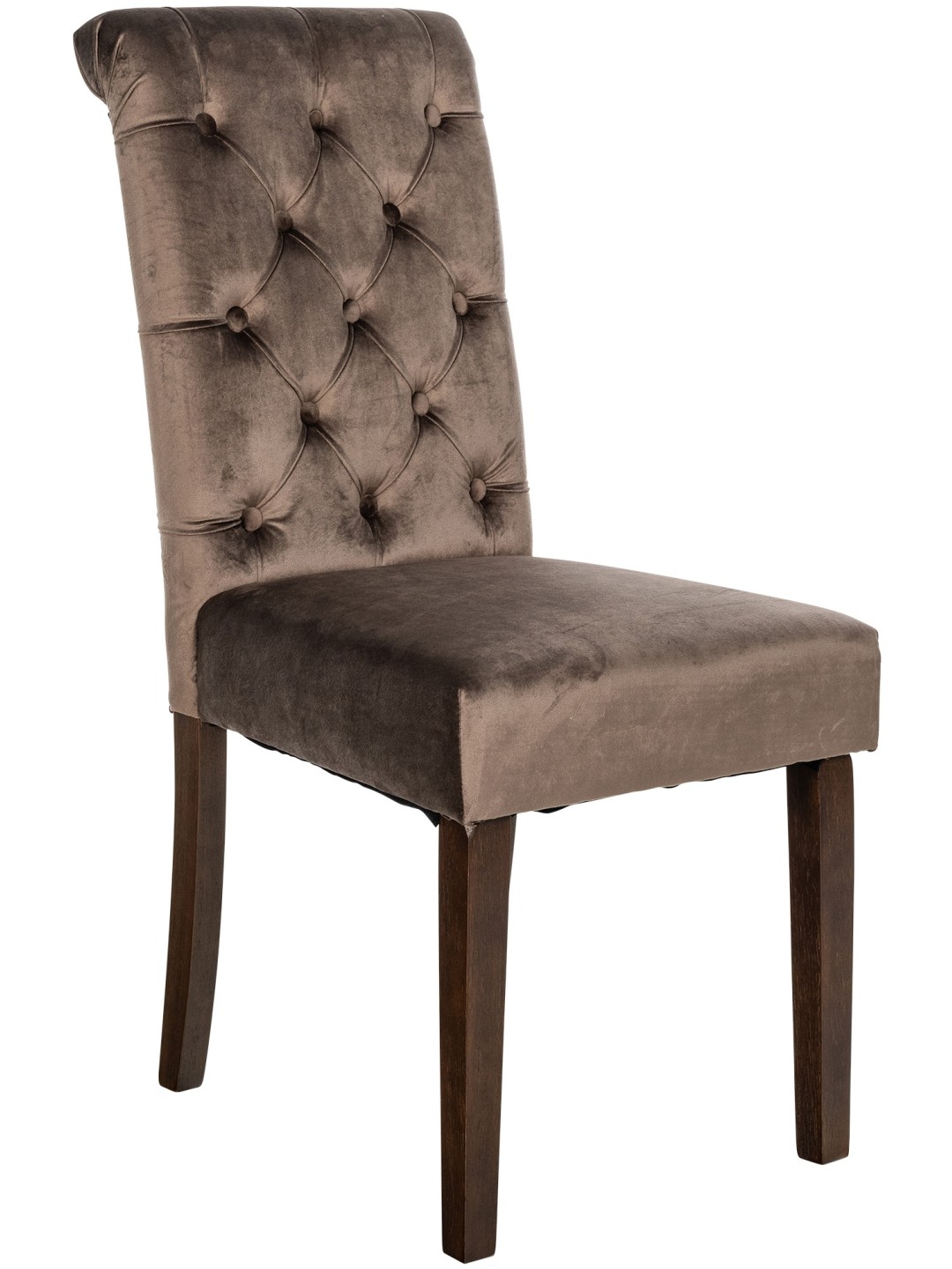 Chaise de salle à manger Lisburn velours, brun