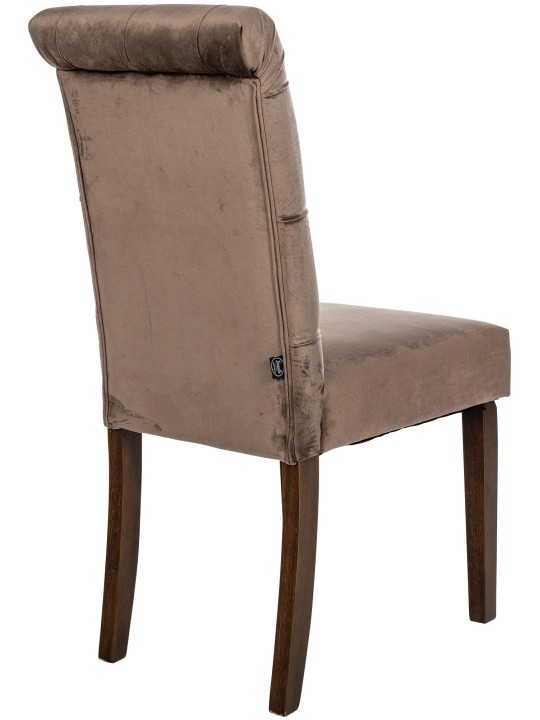 Chaise de salle à manger Lisburn velours, brun Chaise de salle à manger Lisburn velours, brun