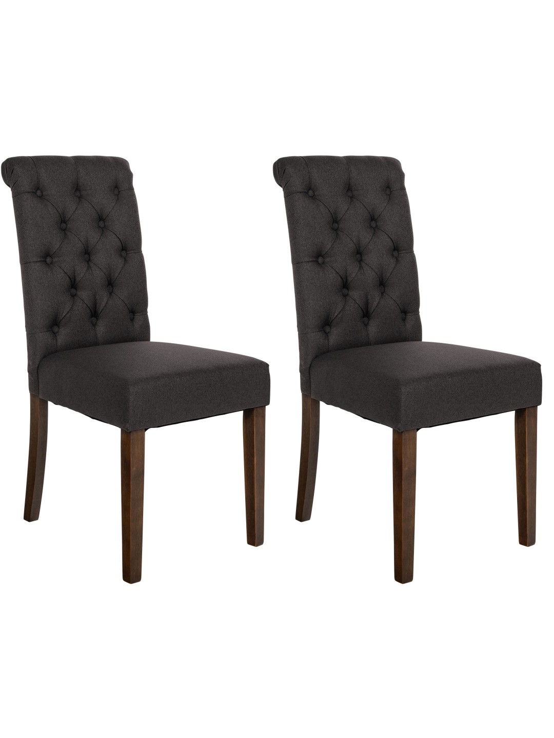 Lot de 2 chaises de salle à manger Lisburn en tissu, noir