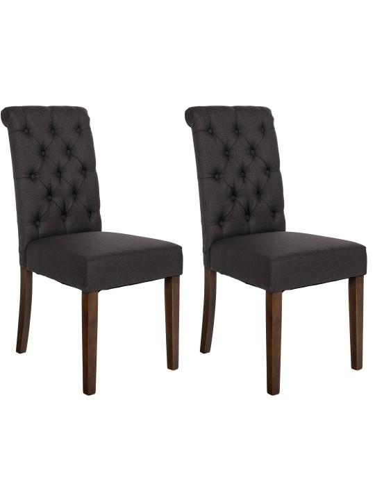 Lot de 2 chaises de salle à manger Lisburn en tissu, noir Lot de 2 chaises de salle à manger Lisburn en tissu, noir
