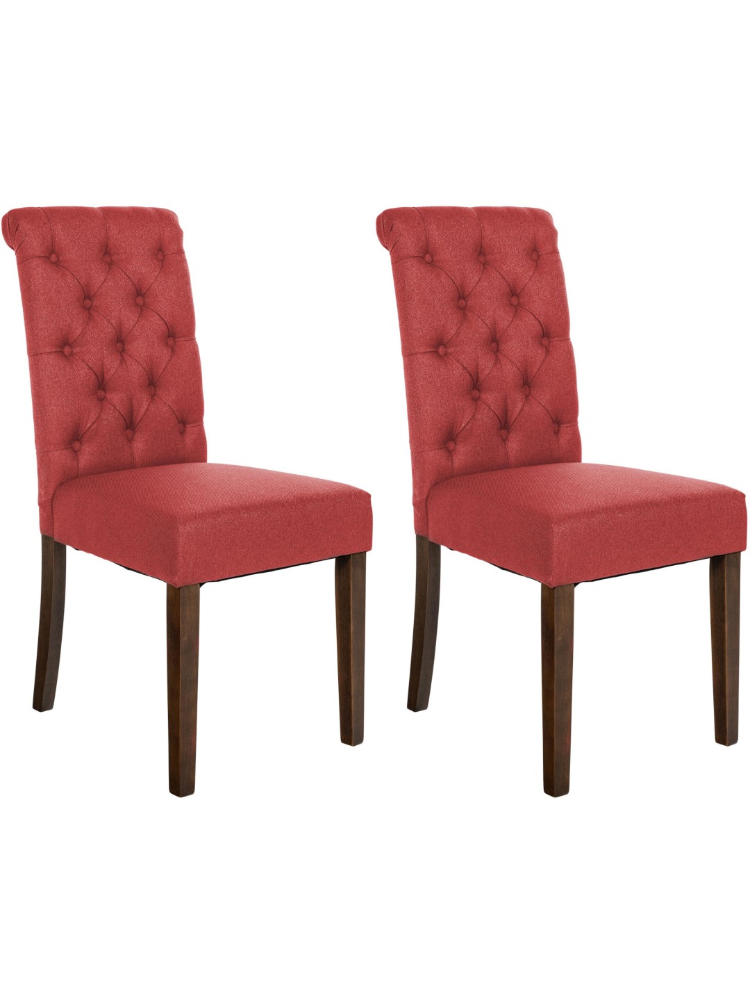 Lot de 2 chaises de salle à manger Lisburn en tissu, rouge