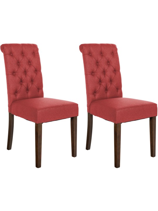 Lot de 2 chaises de salle à manger Lisburn en tissu, rouge