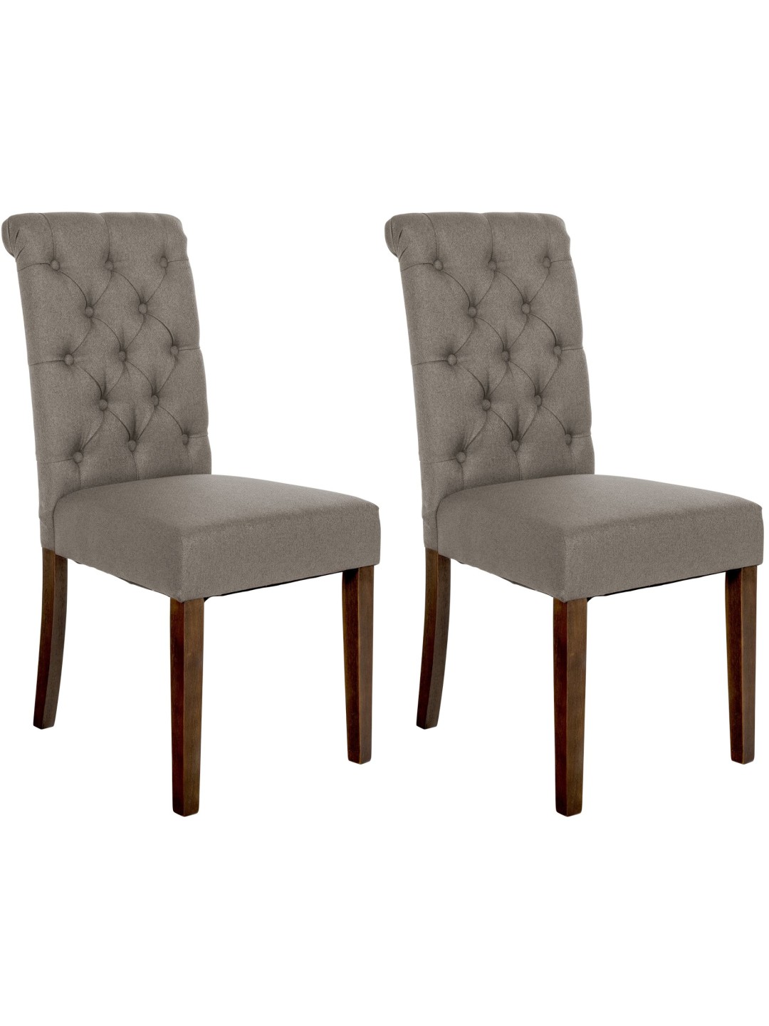 Lot de 2 chaises de salle à manger Lisburn en tissu, taupe