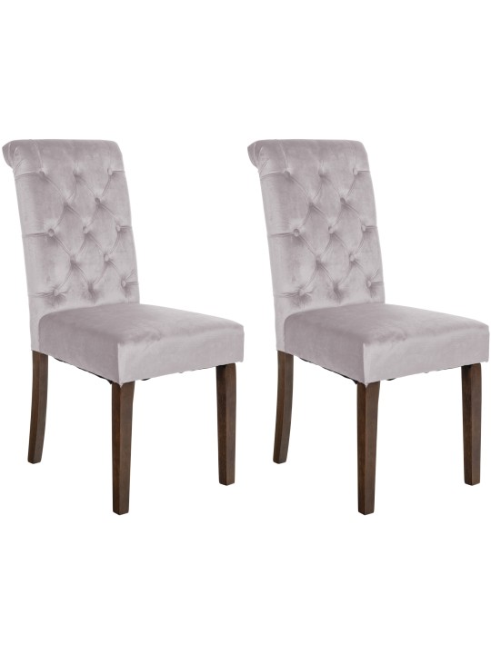 Lot de 2 chaises de salle à manger Lisburn velours, gris Lot de 2 chaises de salle à manger Lisburn velours, gris