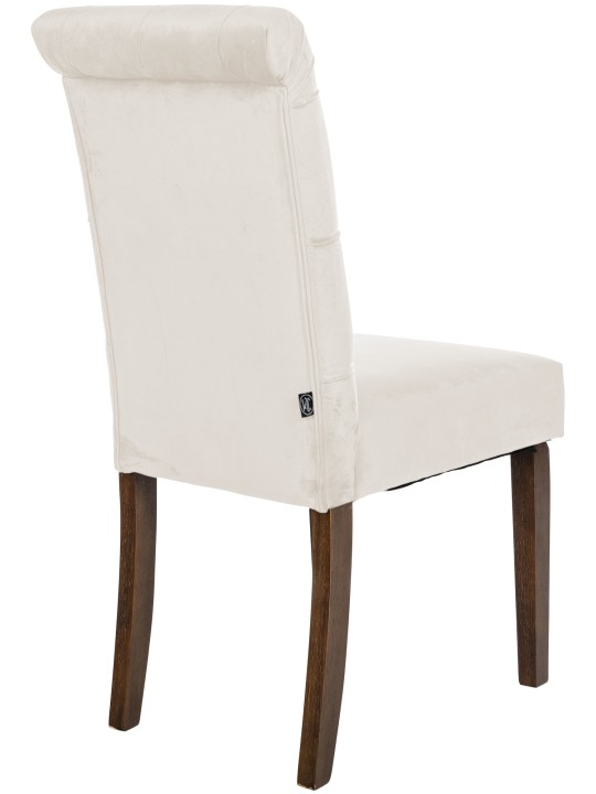 Lot de 2 chaises de salle à manger Lisburn velours, crème
