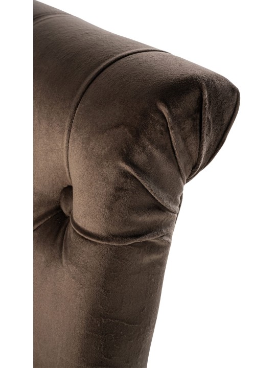 Lot de 2 chaises de salle à manger Lisburn velours, brun