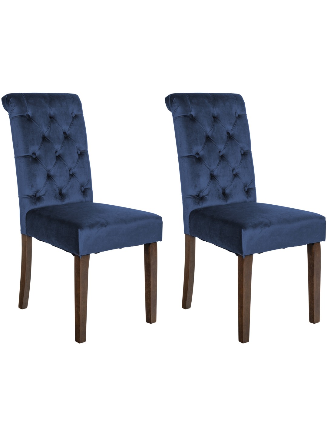 Lot de 2 chaises de salle à manger Lisburn velours, bleu