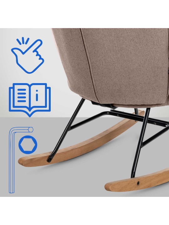 Chaise Sanka tissu, taupe